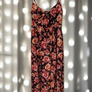 Band of Gypsies Floral Maxi Dress - Black and Pink